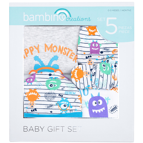 Baby Gift 5 Piezas Bebe Recién Nacido Monster 