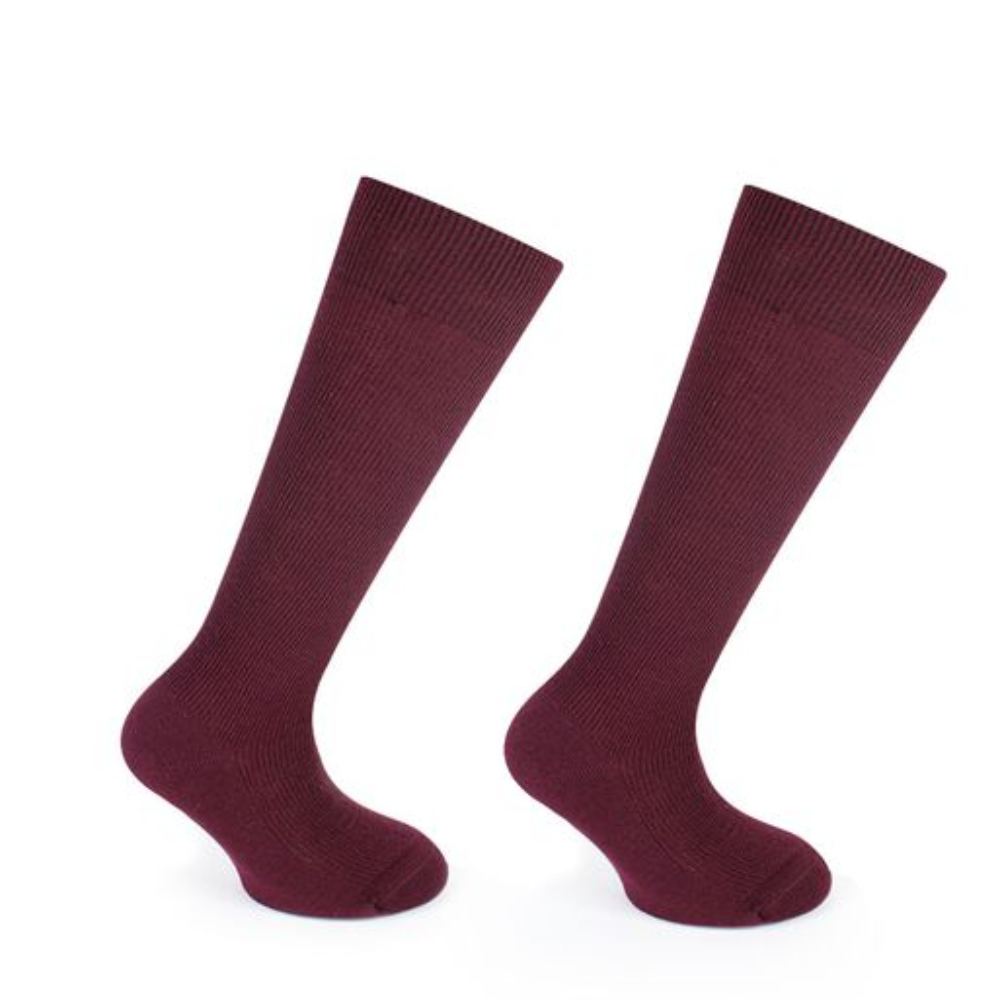 Pack 2 Calcetín Escolar Algodón Infantil Burdeos