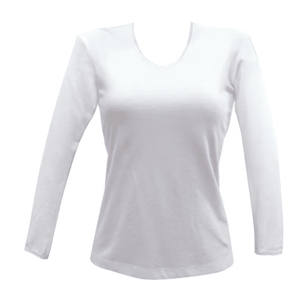 Camiseta Algodon Blanca Cuello V