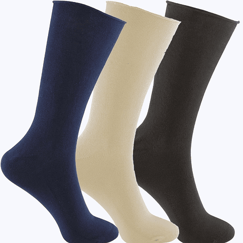 Pack 2 Calcetines Corte Alto Liso Sin Costura 