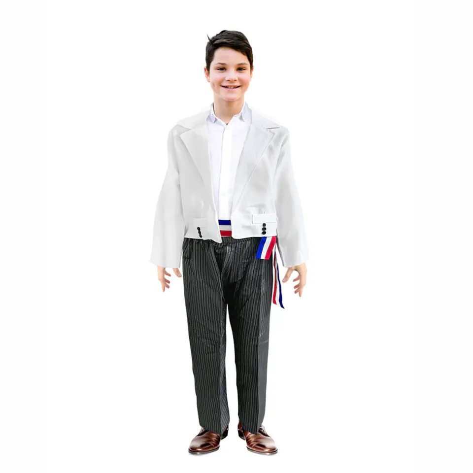 Traje de Huaso Elegante en Blanco y Negro  1