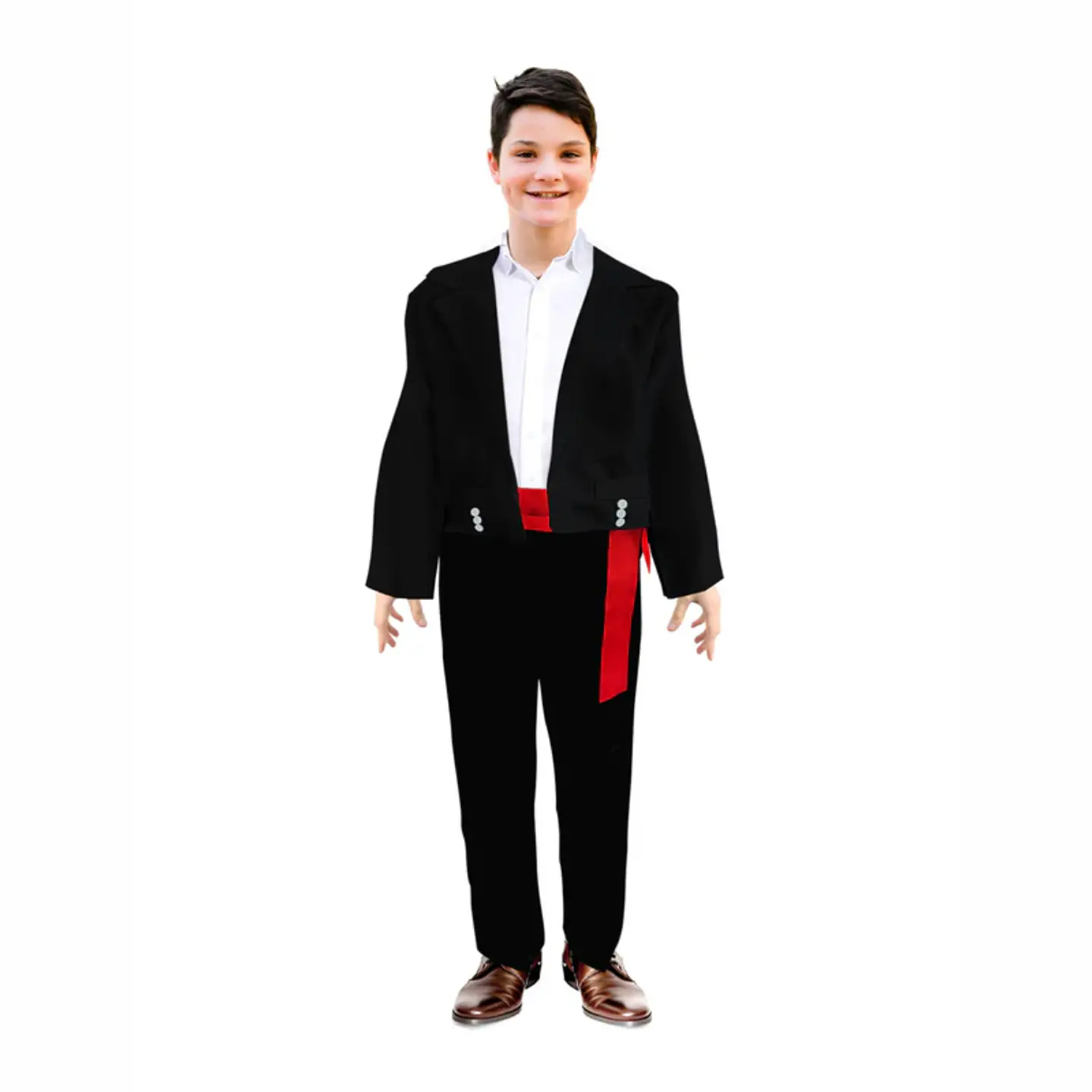 Traje de Huaso Elegante en Blanco y Negro  2