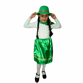 Traje Nortino Niña Baile  - Verde Manzana