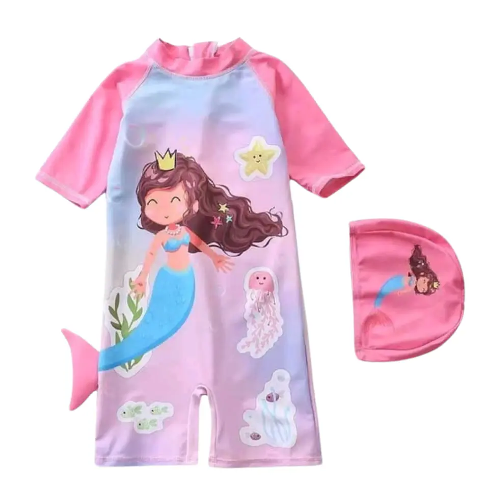 Traje de Baño Enterito Niña Sirenita Corona  3