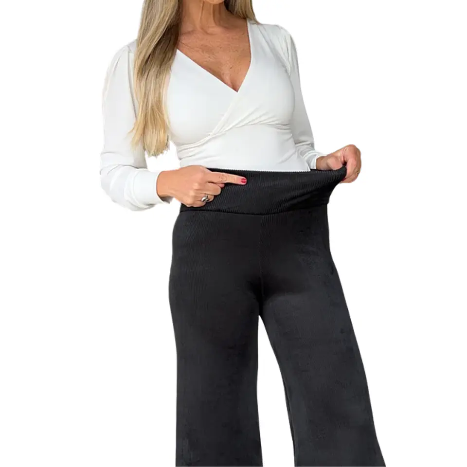 Pantalón Palazzo estilo vintage cotele 9