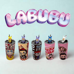 Vaso Infantil Labubu con Bombilla y Tapa Antiderrame 