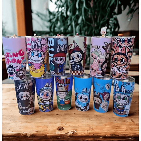 Vaso Infantil Labubu con Bombilla y Tapa Antiderrame 