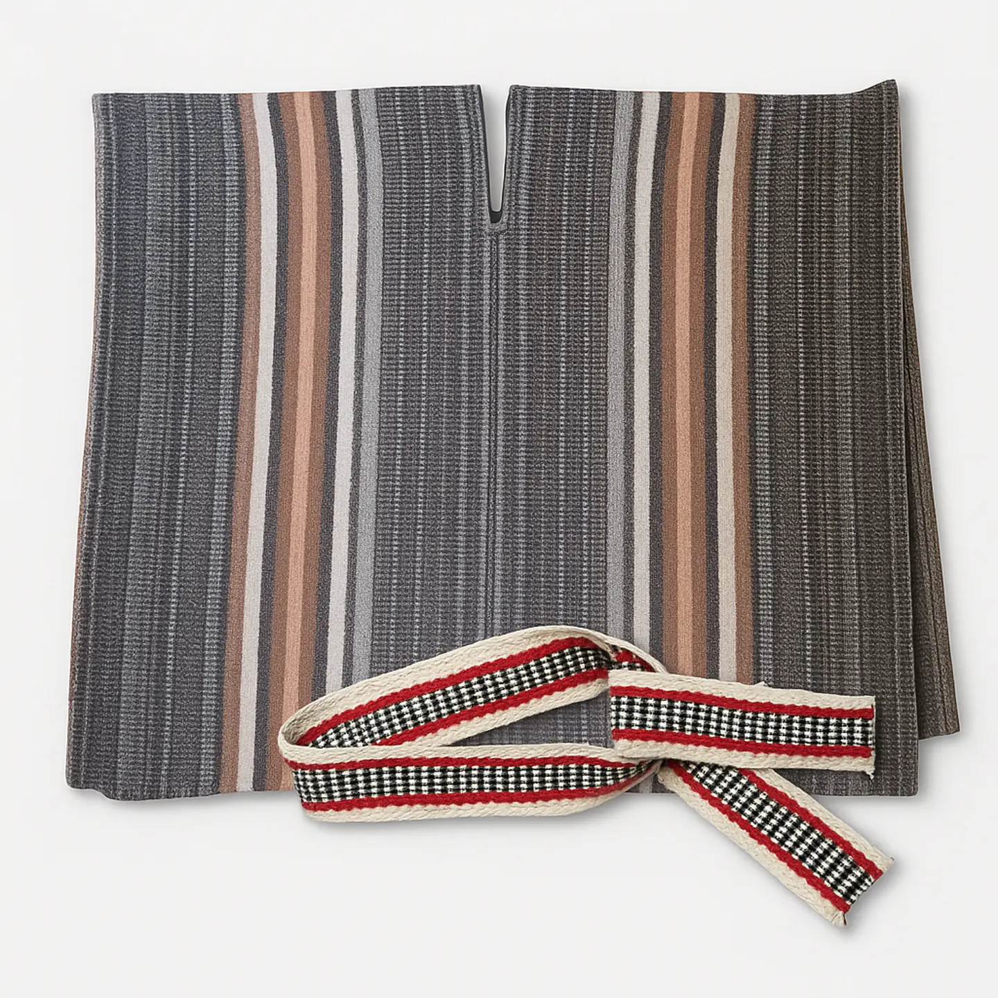 Pack Poncho Mapuche Niños + trarilonco  3