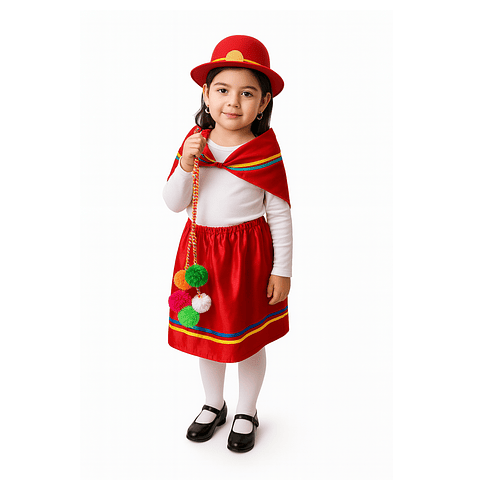 Pack Traje Nortino Infantil Rojo
