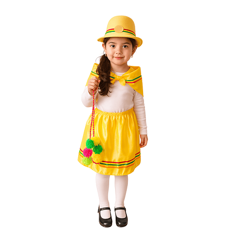 Pack Traje Nortino Infantil Amarillo