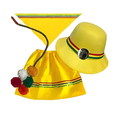 Pack Traje Nortino Infantil Amarillo