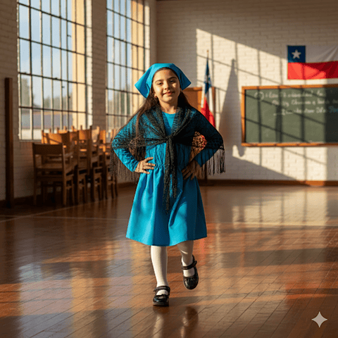 Pack Traje Típico Calipso Niña + Camiseta + Pantys