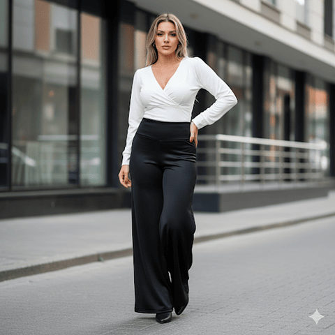 Pantalón Palazzo estilo vintage cotele