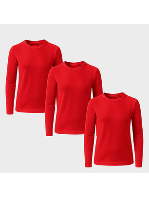 Pack 3 Camisetas Algodon Manga Larga 