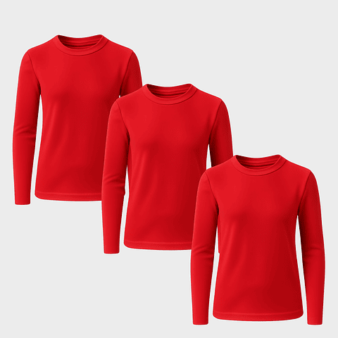 Pack 3 Camisetas Algodon Manga Larga 