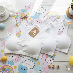 Pack 3 Peto Deportivo De Algodón Niñas 