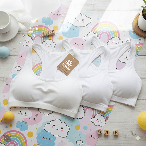 Pack 3 Peto Deportivo De Algodón Niñas 