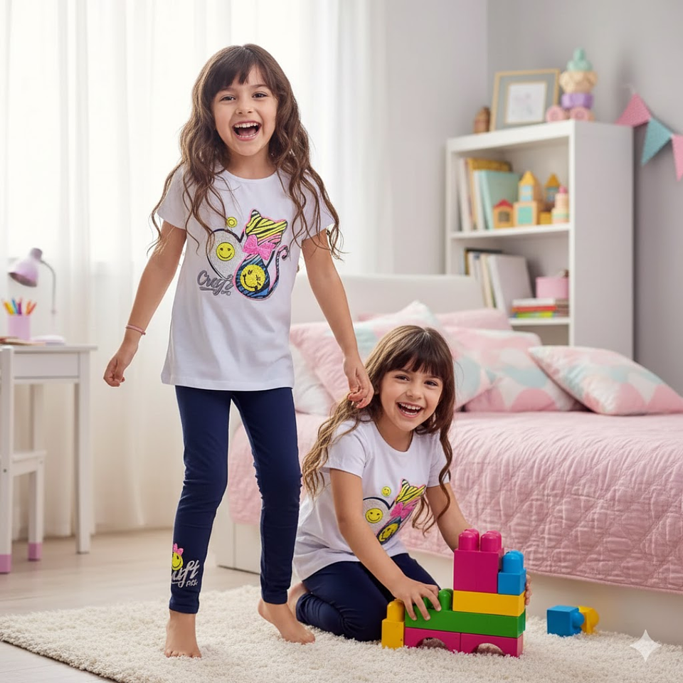 Conjunto Polera y Calza Gatitos  4