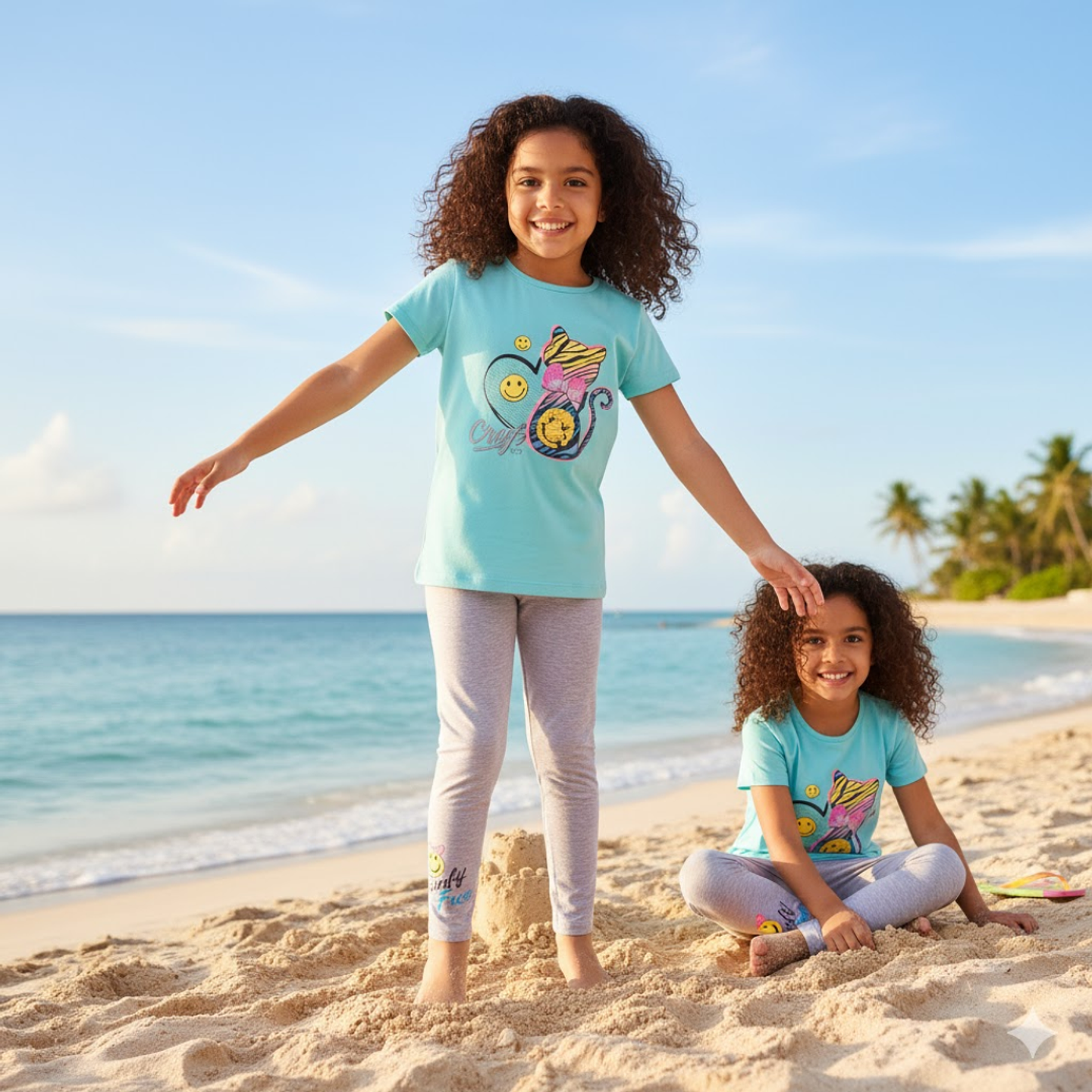 Conjunto Polera y Calza Gatitos  10