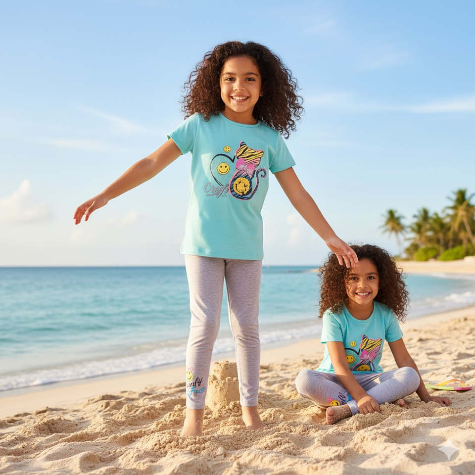 Conjunto Polera y Calza Gatitos  10