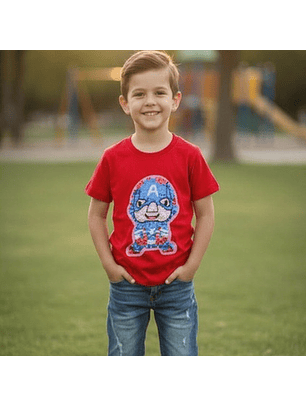 Polera Infantil “Hero Spark” con Lentejuelas y Luces LED