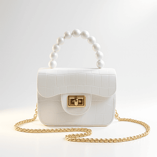 Mini Cartera Infantil Perlas & Cadena Dorada