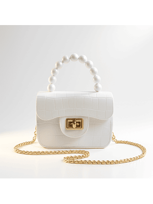 Mini Cartera Infantil Perlas & Cadena Dorada