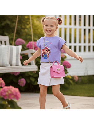 Polera Infantil Huntrix Star Manga Volante✨