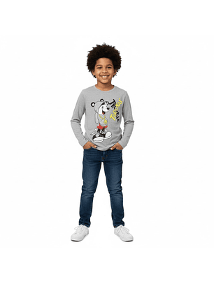 Polera Manga Larga Estampada Niño