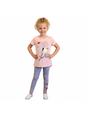 Conjunto Polera y Calza Love 