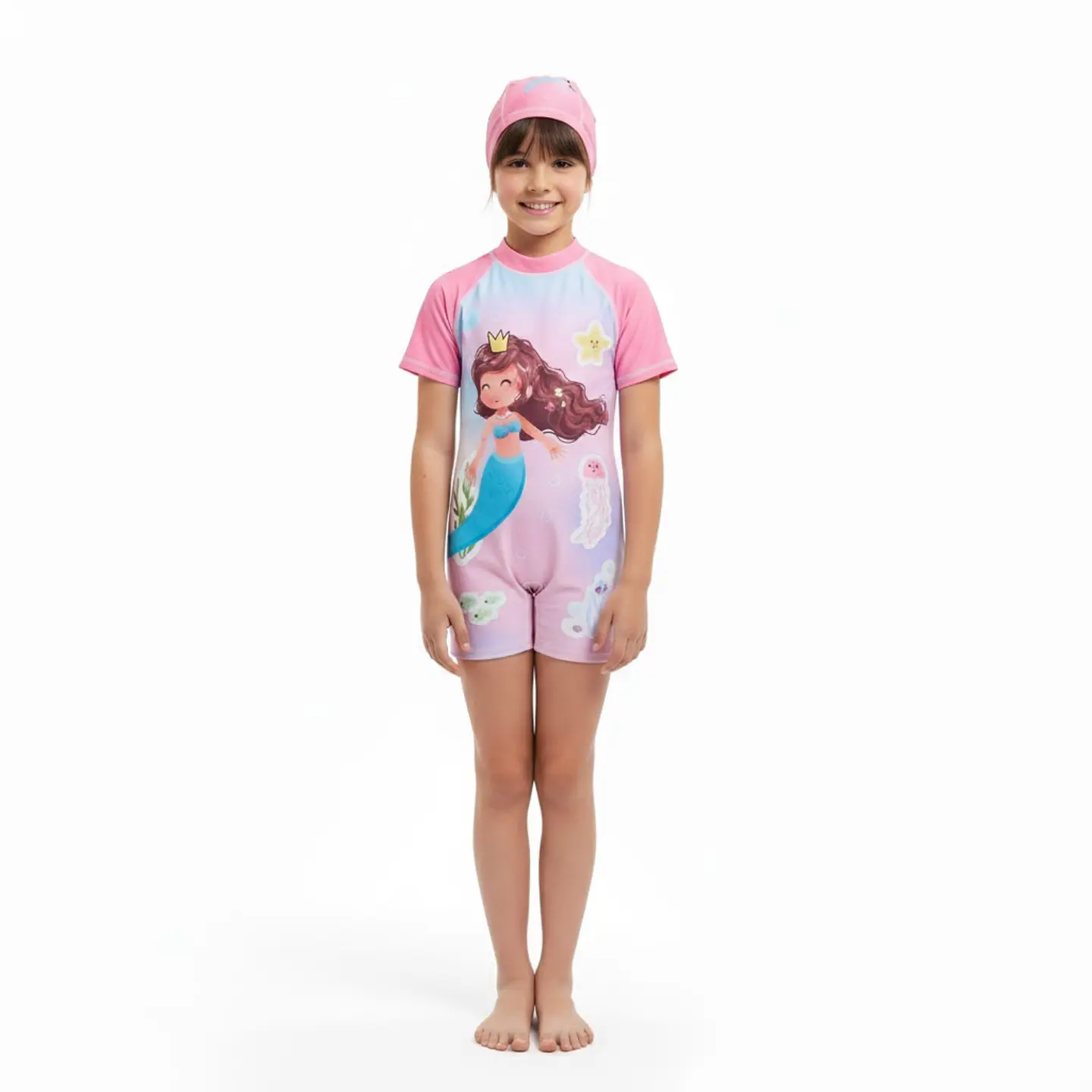 Traje de Baño Enterito Niña Sirenita Corona  1