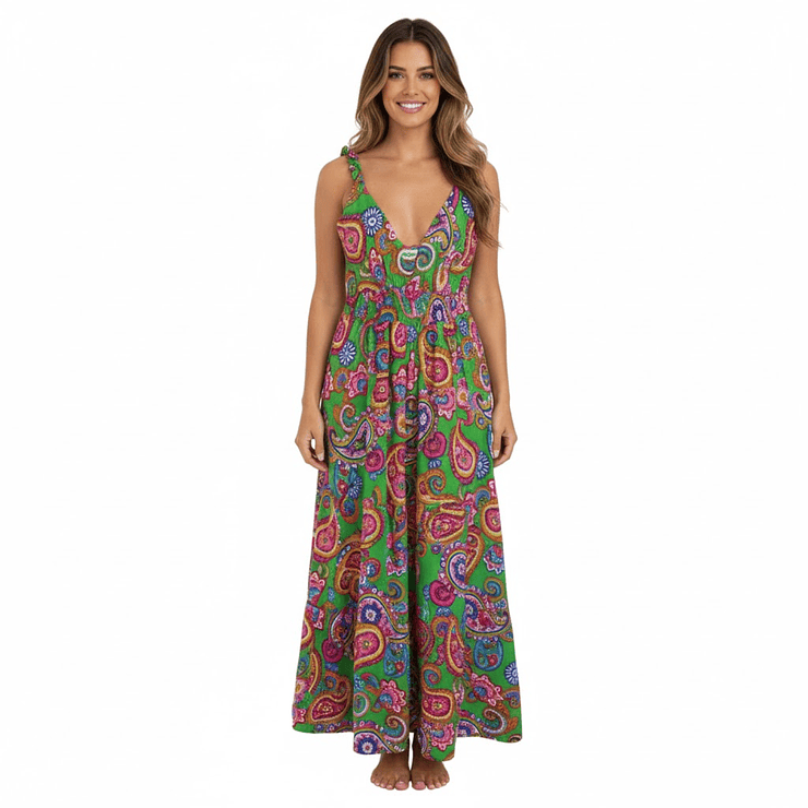 Vestido largo paisley de rayón – boho chic verano 6