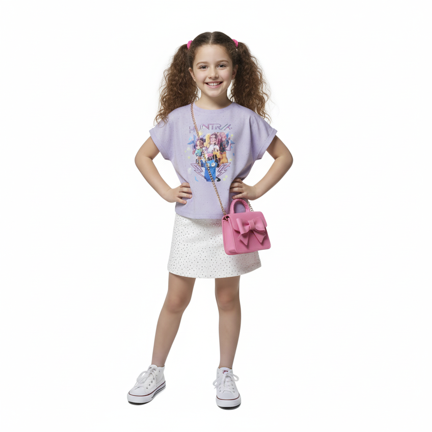 Polera Infantil Huntrix Star Manga Volante 1