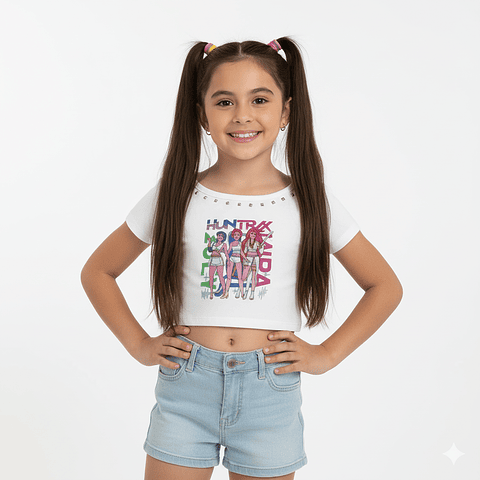 Top Corto K-Pop Huntrix Shine Brilliant