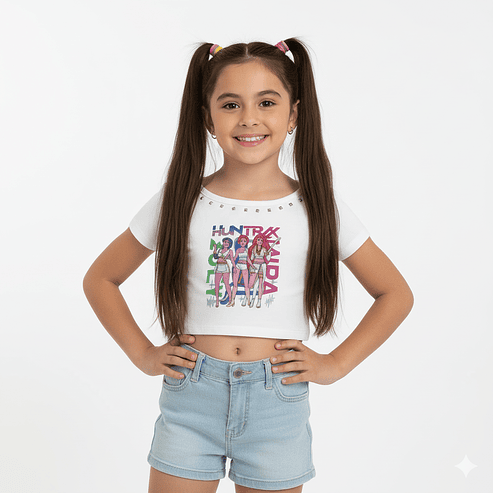 Top Corto K-Pop Huntrix Shine Brilliant 1