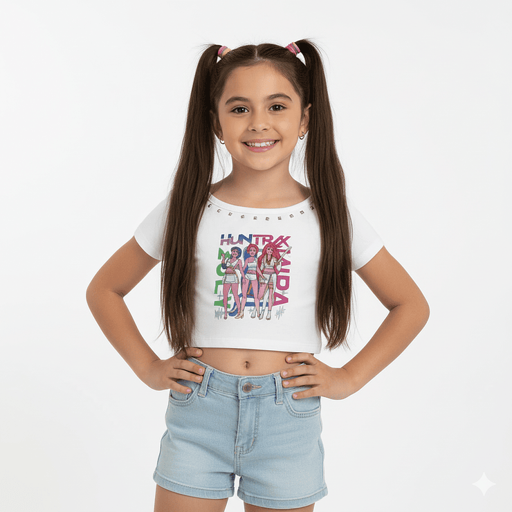 Top Corto K-Pop Huntrix Shine Brilliant 1