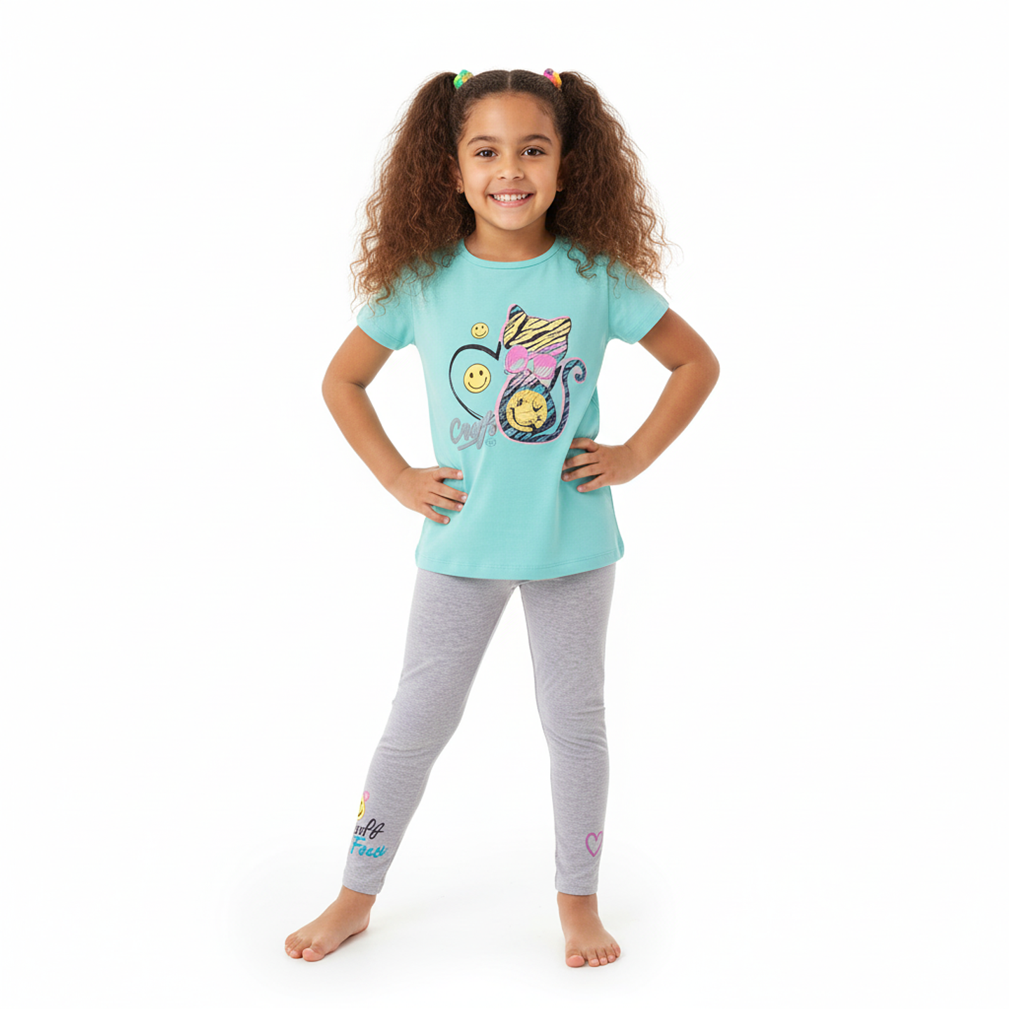 Conjunto Polera y Calza Gatitos  1