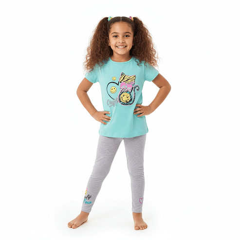 Conjunto Polera y Calza Gatitos  1