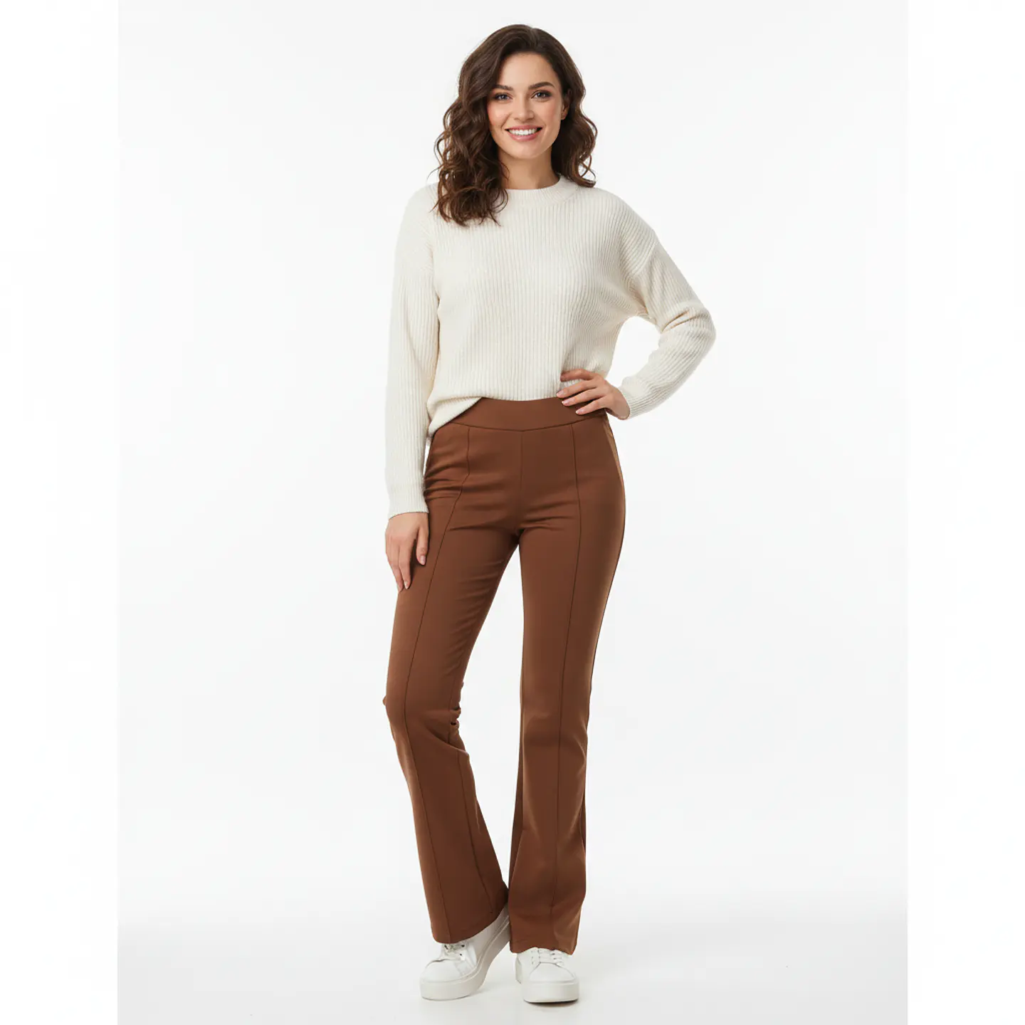 Pantalon Flare  Dralon jaspe  1