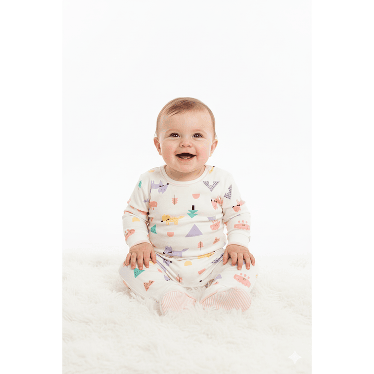 Pijama Enterito Bebé Algodón Suave – Modelos Animales & Rayas 1