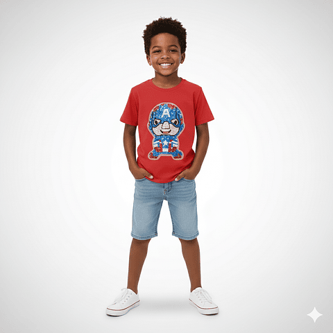 Polera Infantil “Hero Spark” con Lentejuelas y Luces LED
