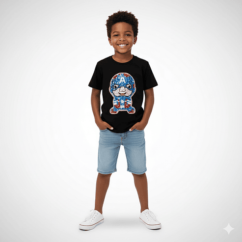 Polera Infantil “Hero Spark” con Lentejuelas y Luces LED 6
