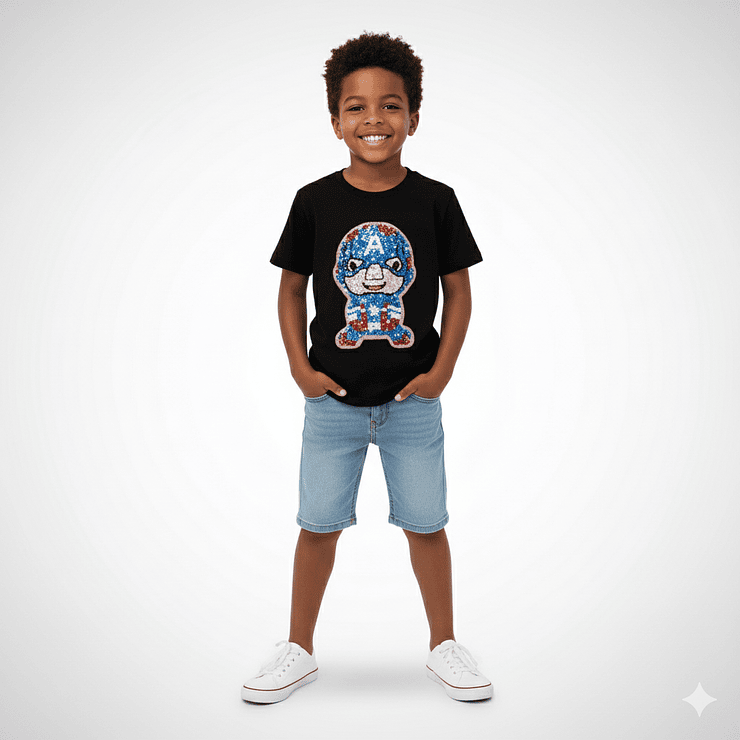 Polera Infantil “Hero Spark” con Lentejuelas y Luces LED 6