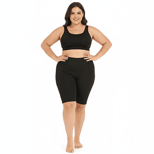 Calza Biker Lycra Algodon Negro