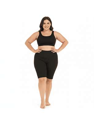 Calza Biker Lycra Algodon Negro