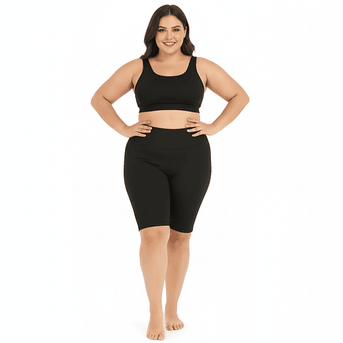 Calza Biker Lycra Algodon Negro