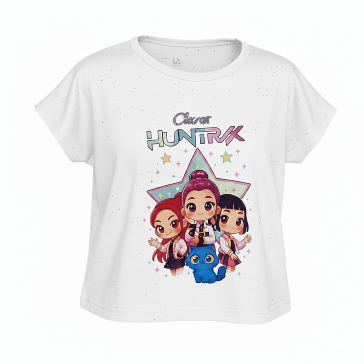 Polera Infantil Huntrix Star Manga Volante 7