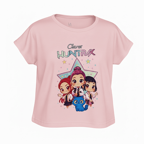Polera Infantil Huntrix Star Manga Volante 8