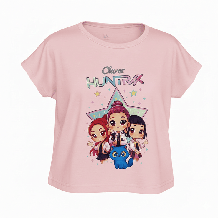 Polera Infantil Huntrix Star Manga Volante 8