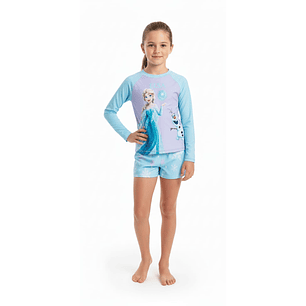 Traje de Baño Niña Frozen 2 Piezas Manga Larga – Protección UV